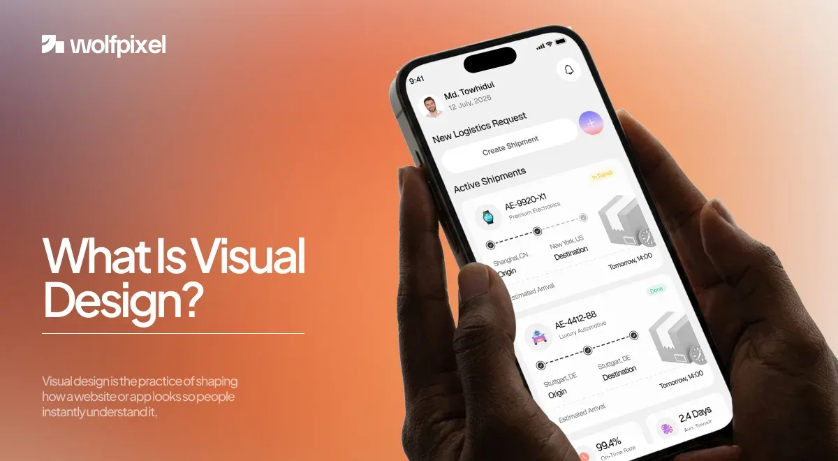 visual design elements and principles on a website interface
