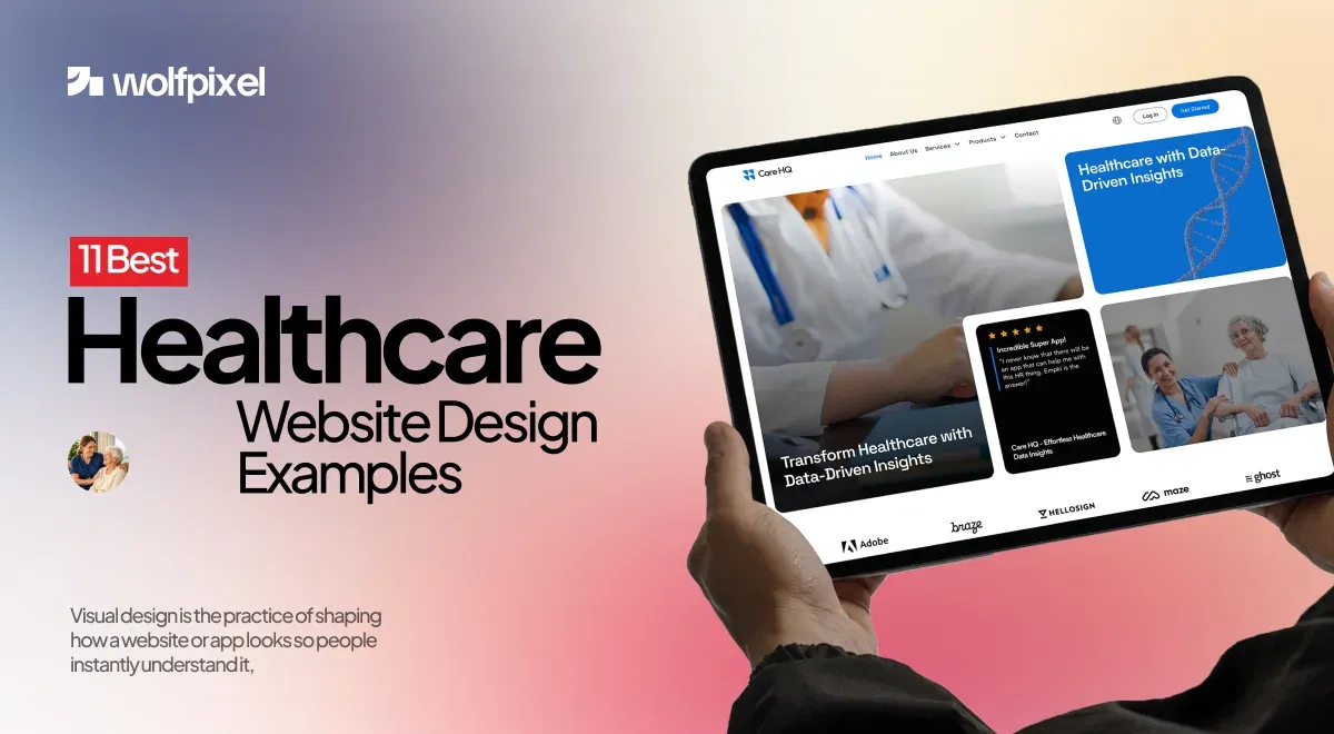 healthcare web design example shown on desktop and mobile