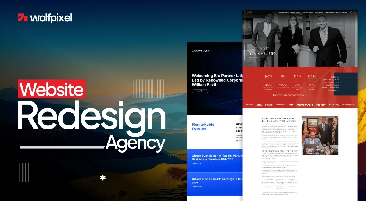 Website redesign agency before and after example