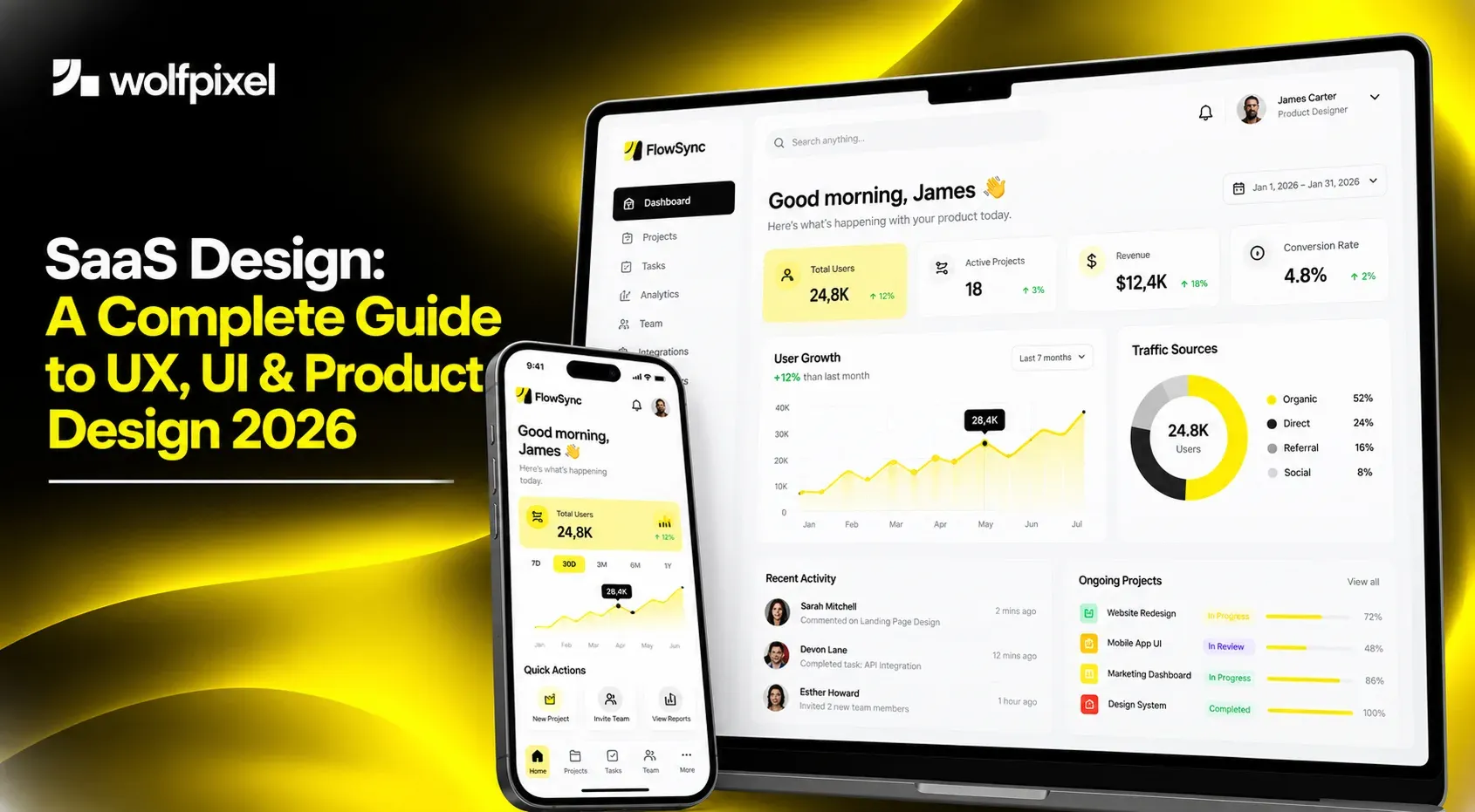 SaaS design combining UX, UI, and product design layers in one interface