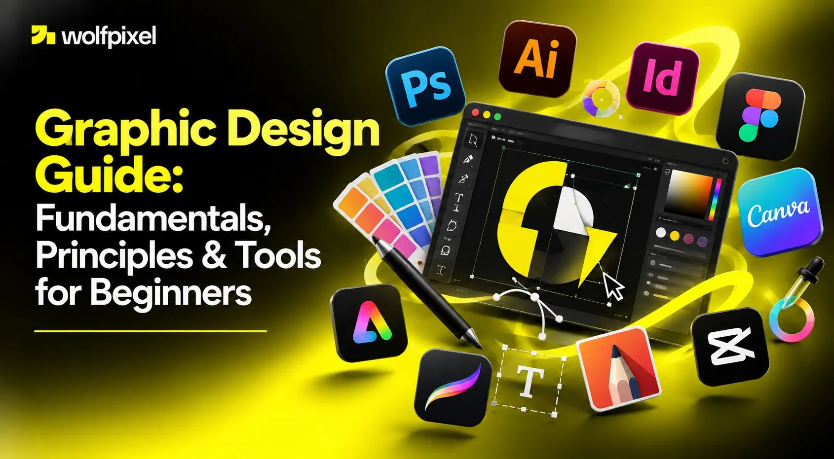 Cover for Graphic Design Guide: Fundamentals, Principles & Tools for Beginners (2026)