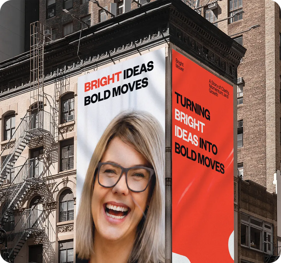 Rebranded billboard campaign on a city building