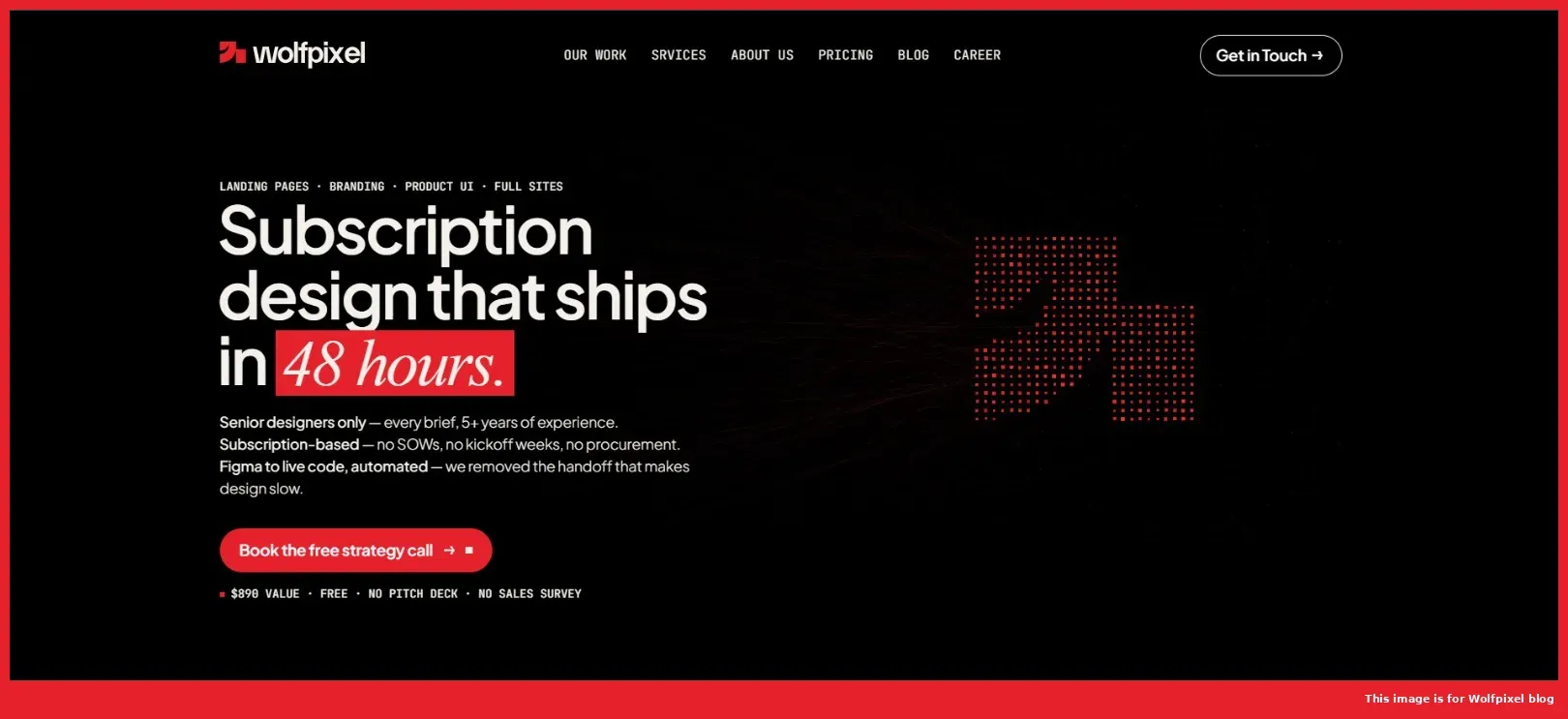 Wolfpixel website homepage screenshot