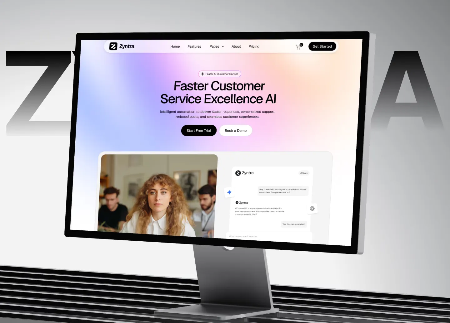 Zyntra — Customer-service SaaS website from Wolfpixel’s published portfolio