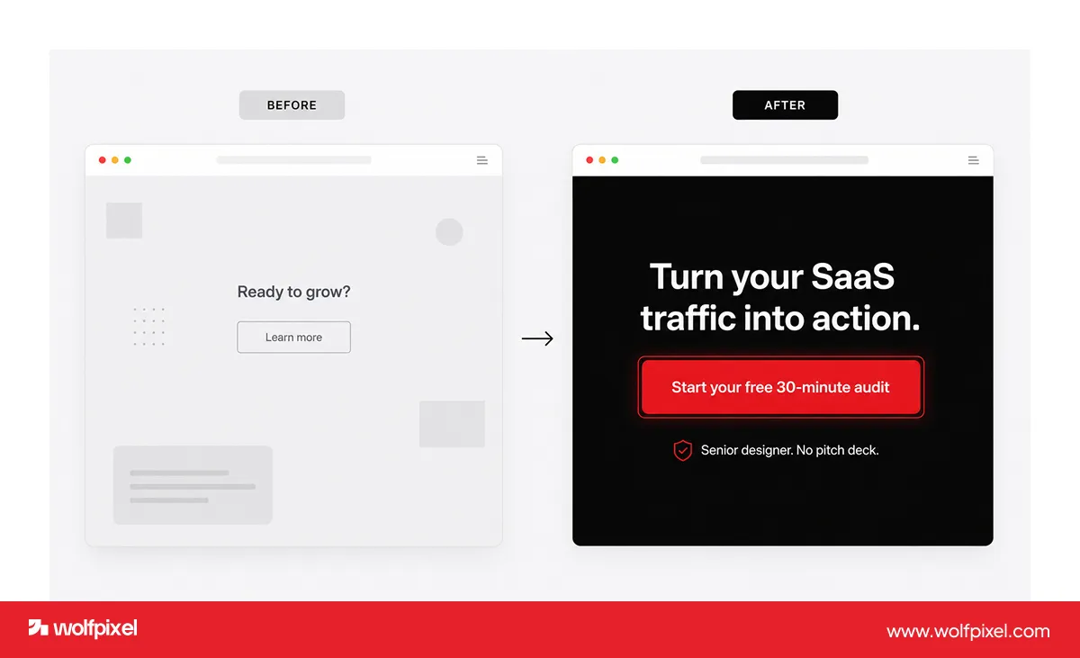 ux conversion optimization before and after cta redesign