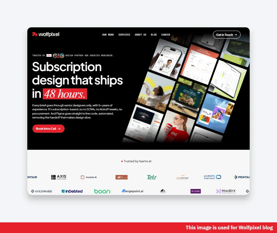 Wolfpixel product and branding agency website