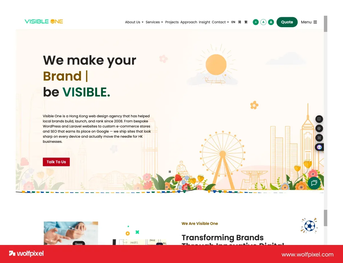Visible One Hong Kong website design and digital marketing