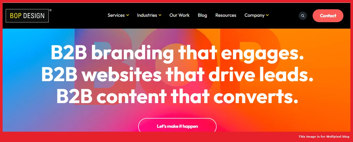 Bop Design website homepage screenshot