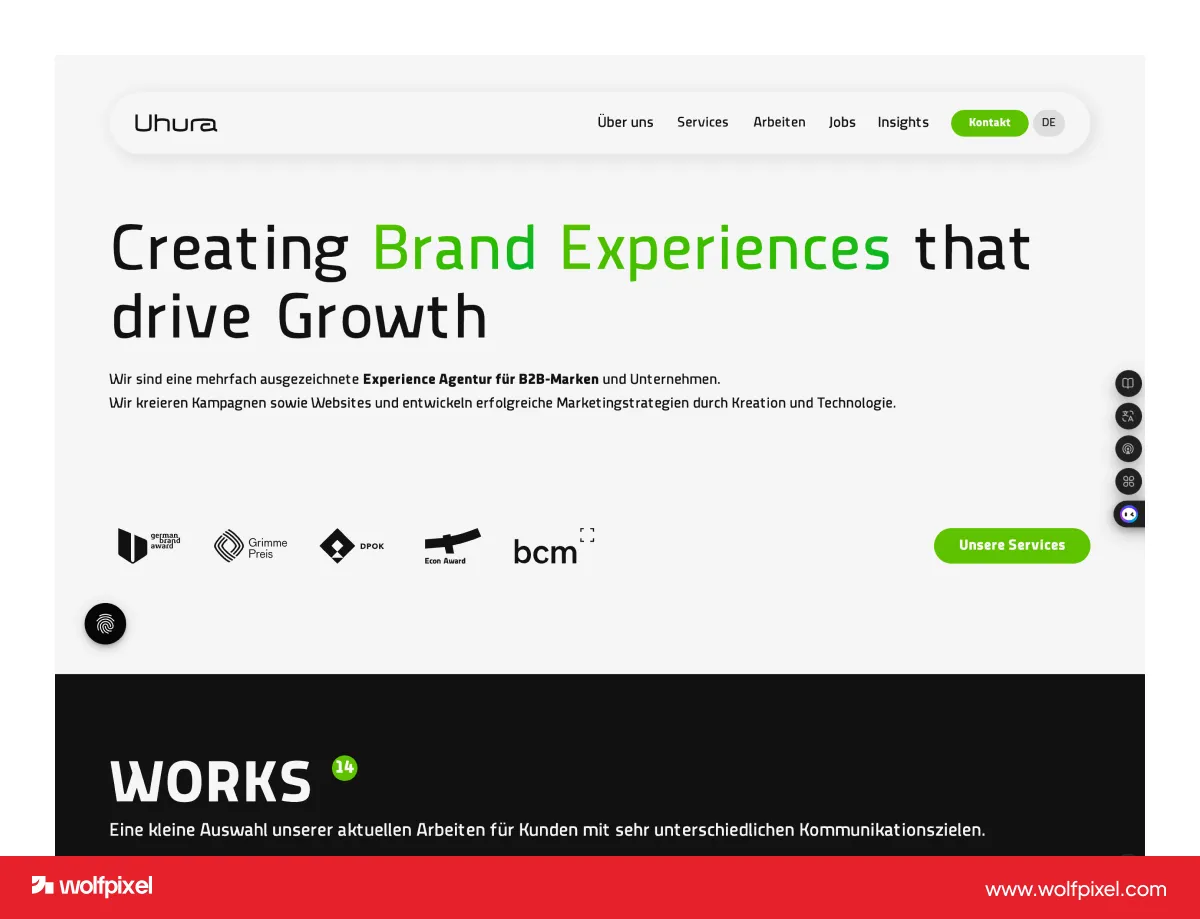 Uhura Digital Berlin website and digital experience design