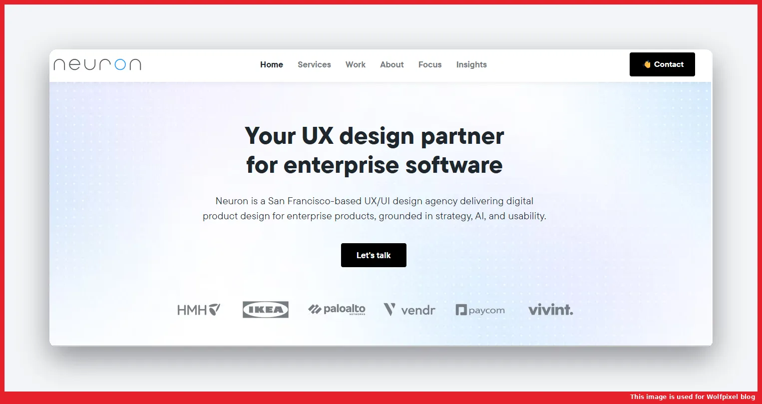 Neuron website homepage screenshot