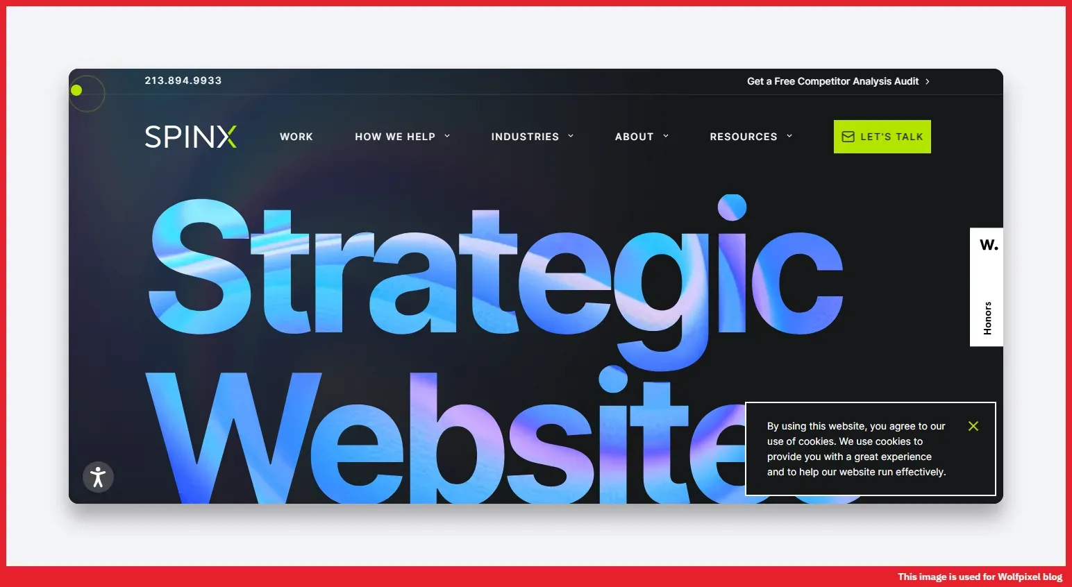 SPINX Digital Los Angeles B2B website example