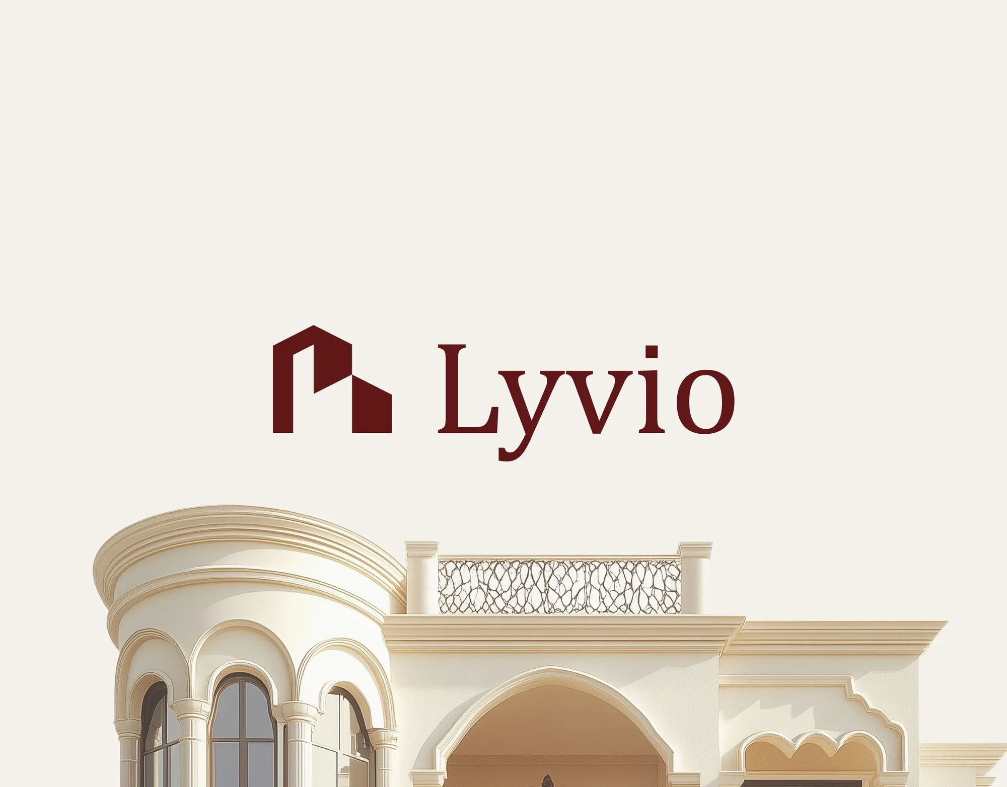 Lyvio brand identity on a Mediterranean villa