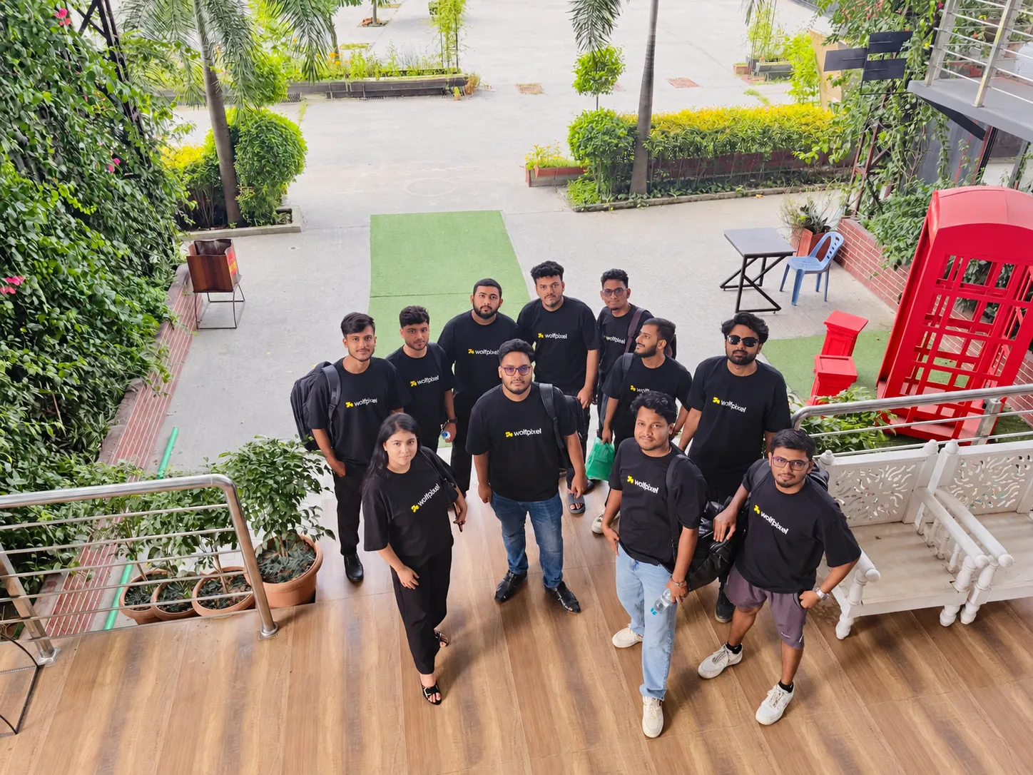 The Wolfpixel team outside the Dhaka studio