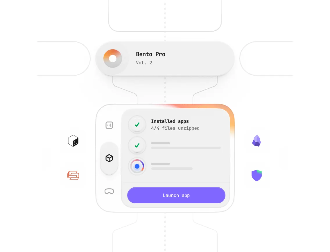 MVP app screens on a white panel